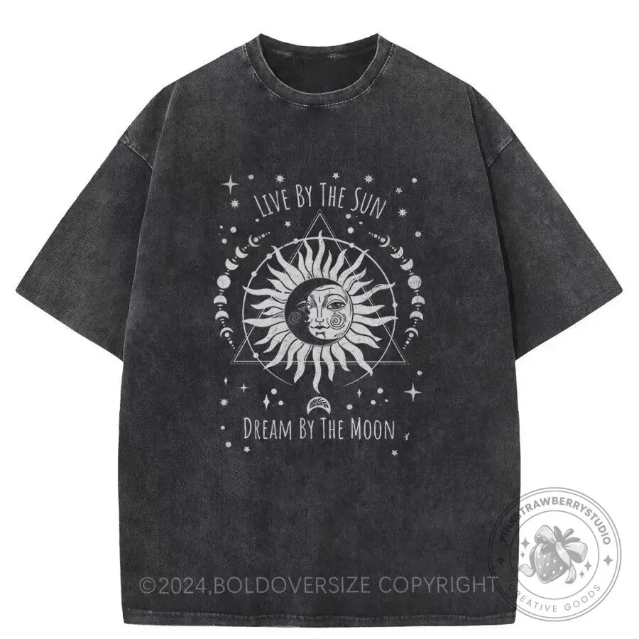Vintage Celestial Sun and Moon Live By The Sun Dream By The Moon T-Shirt 1 Vintage Celestial Sun and Moon Live By The Sun Dream By The Moon T-Shirt